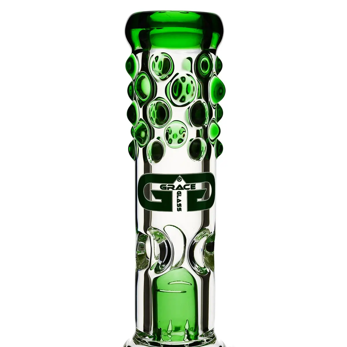 Grace Glass Bong en verre "Prurient Green Penny" 46cm
