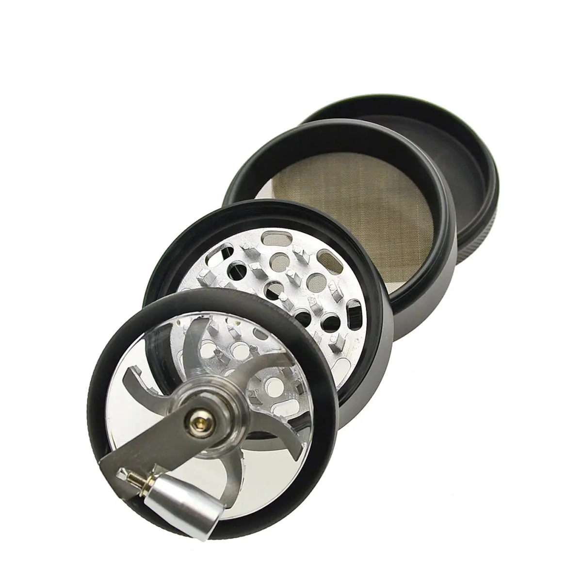 Grinder avec manivelle et fenêtre - noir