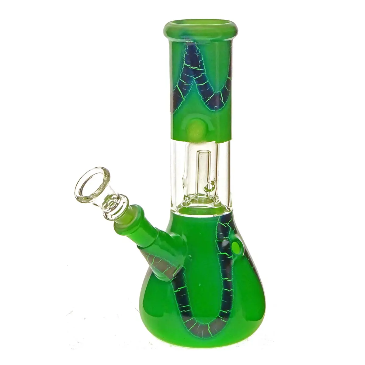 Black Leaf bong en verre "Snake" avec percolateur dôme green