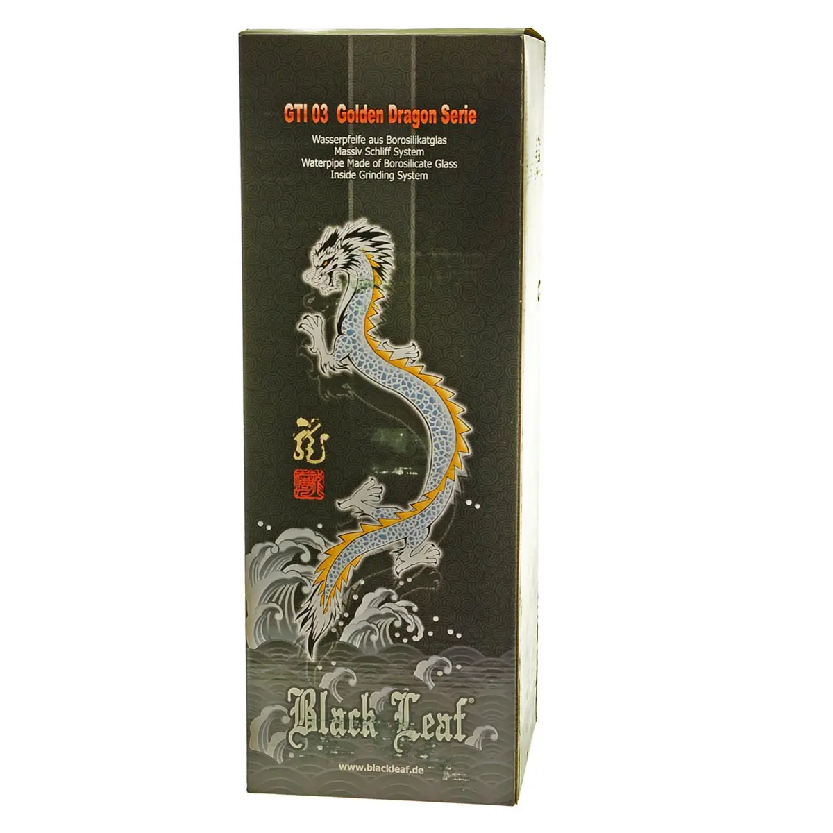 Black Leaf Bong GTI Golden Dragon droit