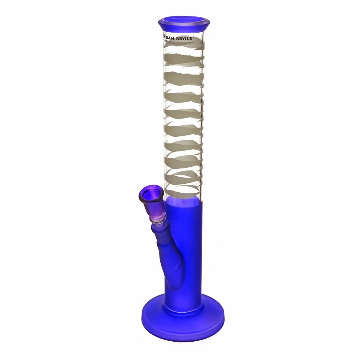 Bong en verre sablé 35cm 14,5mm Bleu
