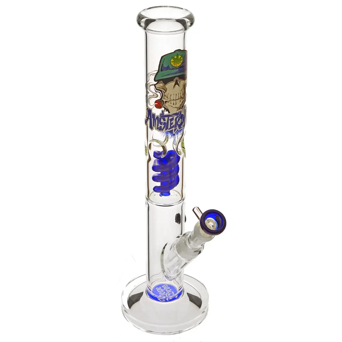 Bong Amsterdam Straight Skull 18.8 42cm bleu