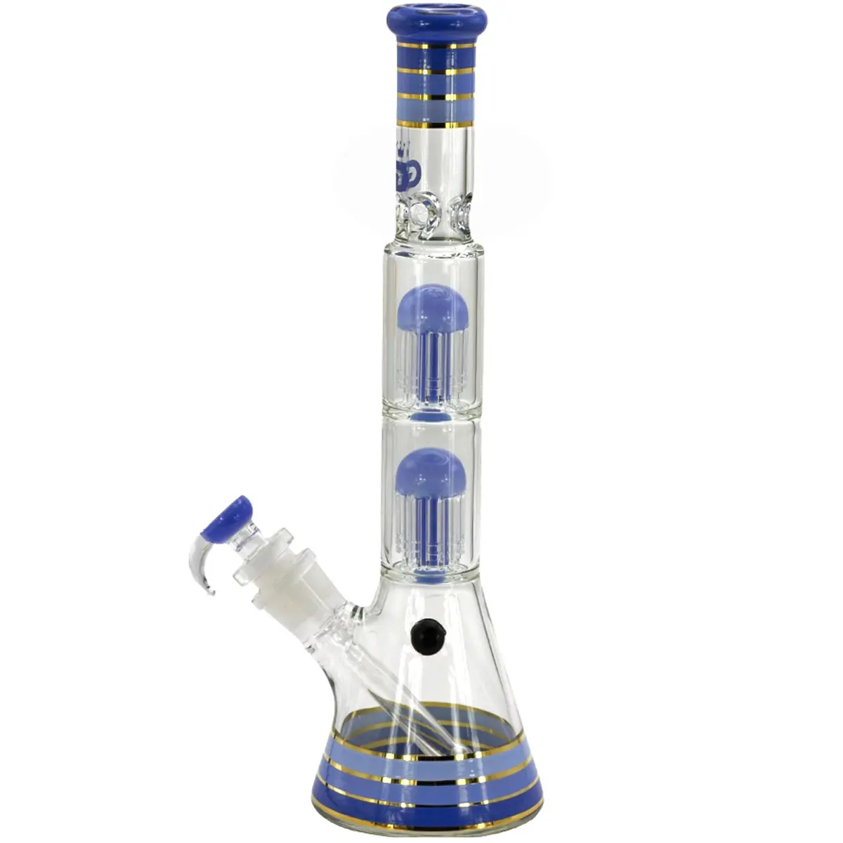 Grace Glass 'Golden Line Blue Beaker' 46 cm