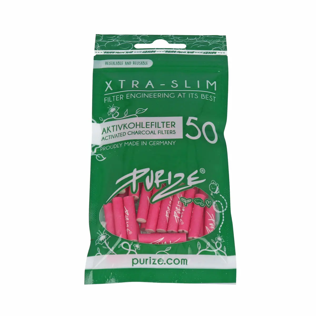 Filtre à charbon actif PURIZE® - XTRA Slim Size Rose 50x