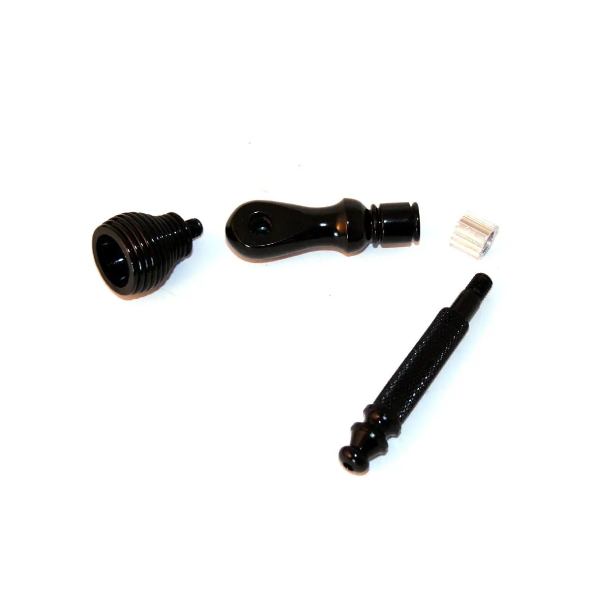 Pipe en alu anodisé avec sachet en velours - 12cm
