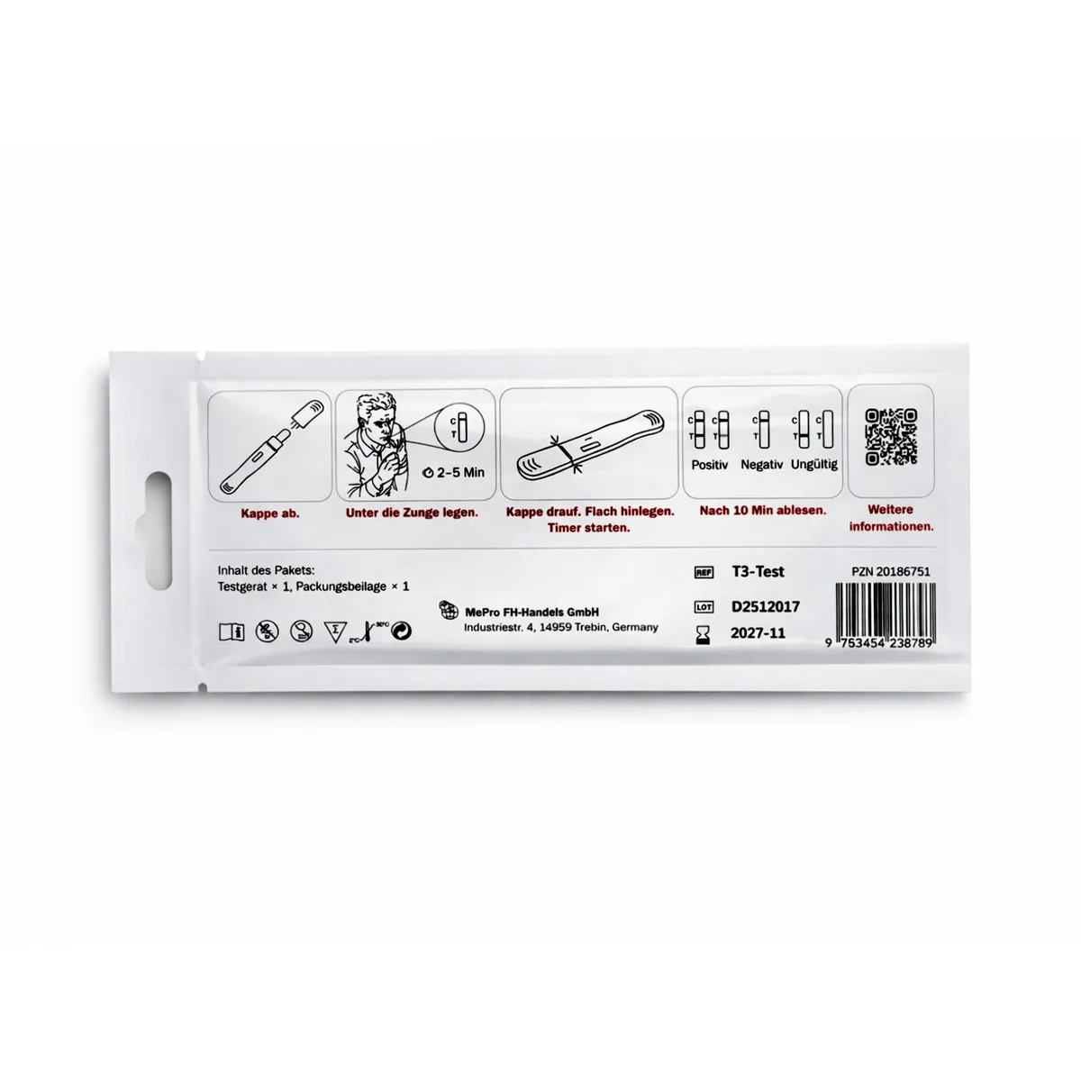 Test salivaire cannabis / THC Rauschradar 3 ng/ml