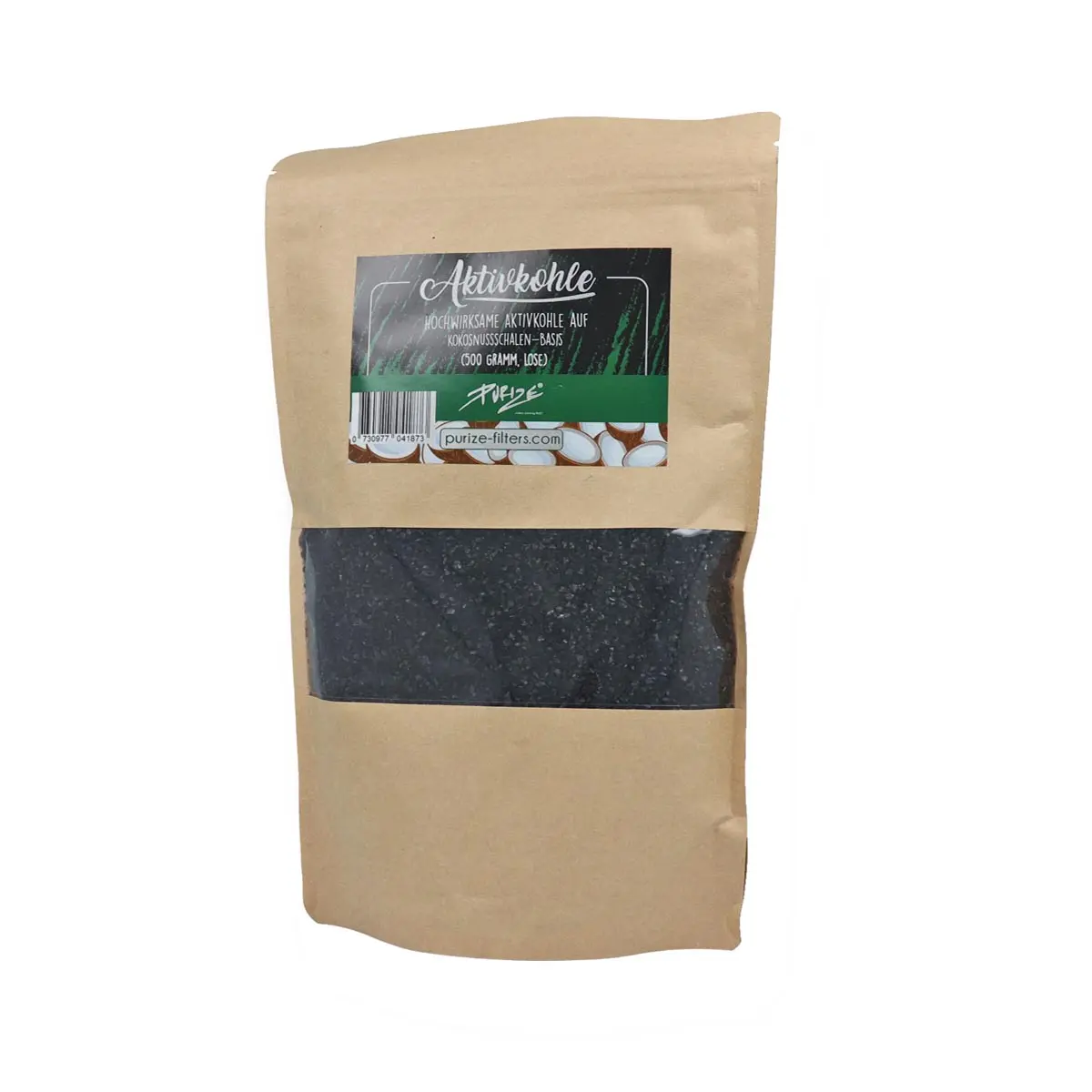 Coques de noix de coco PURIZE® - charbon actif, en vrac 500g