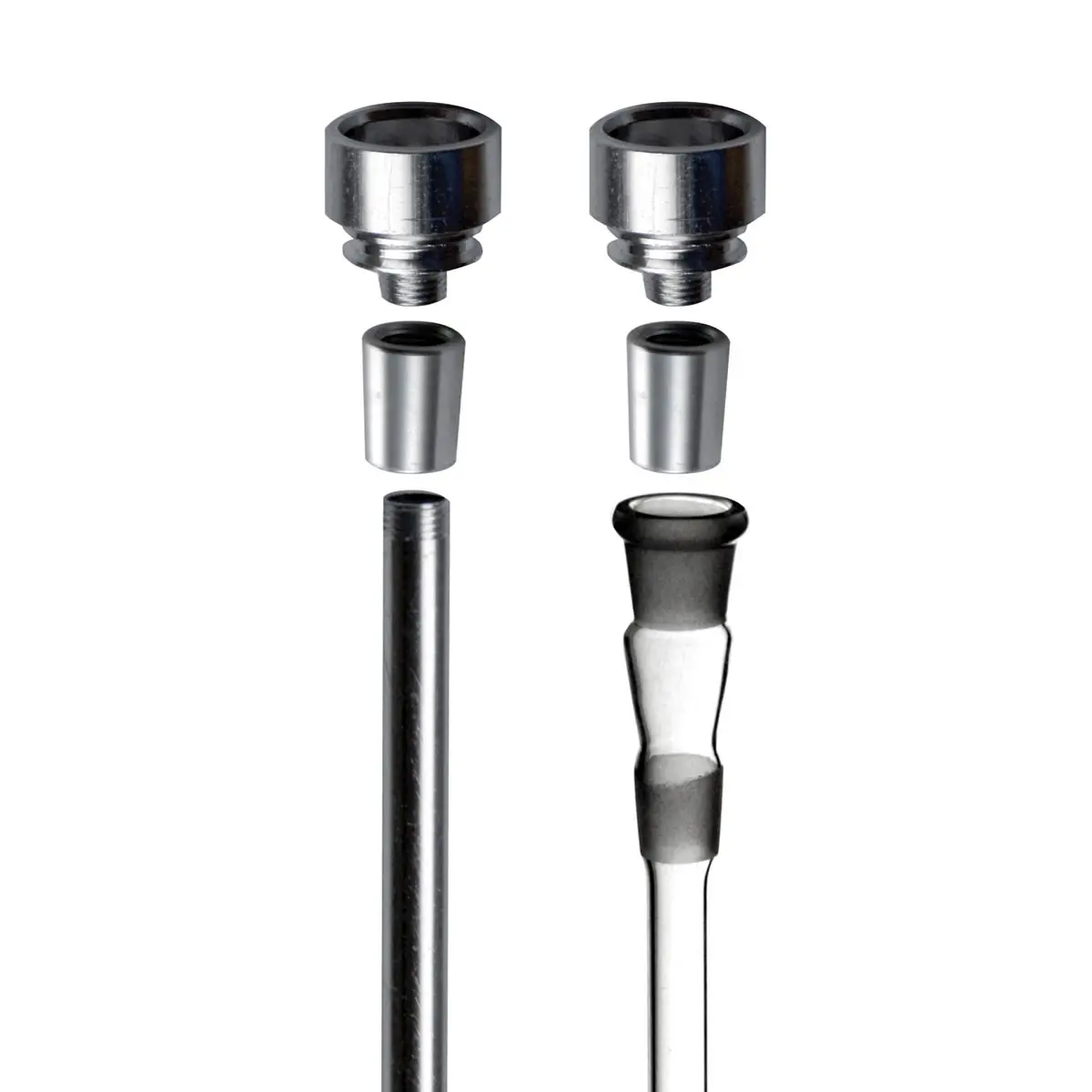 Raccordement enfichable bong en verre - alu 14,5