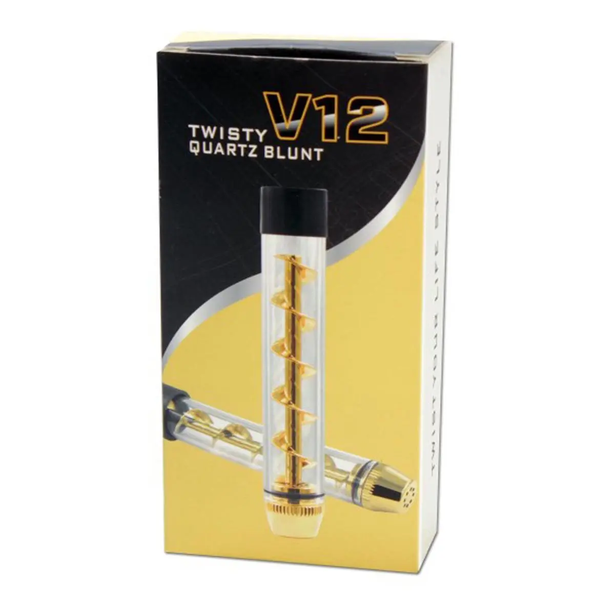V12 Twisty Quartz Blunt - pipe en verre quartzeux