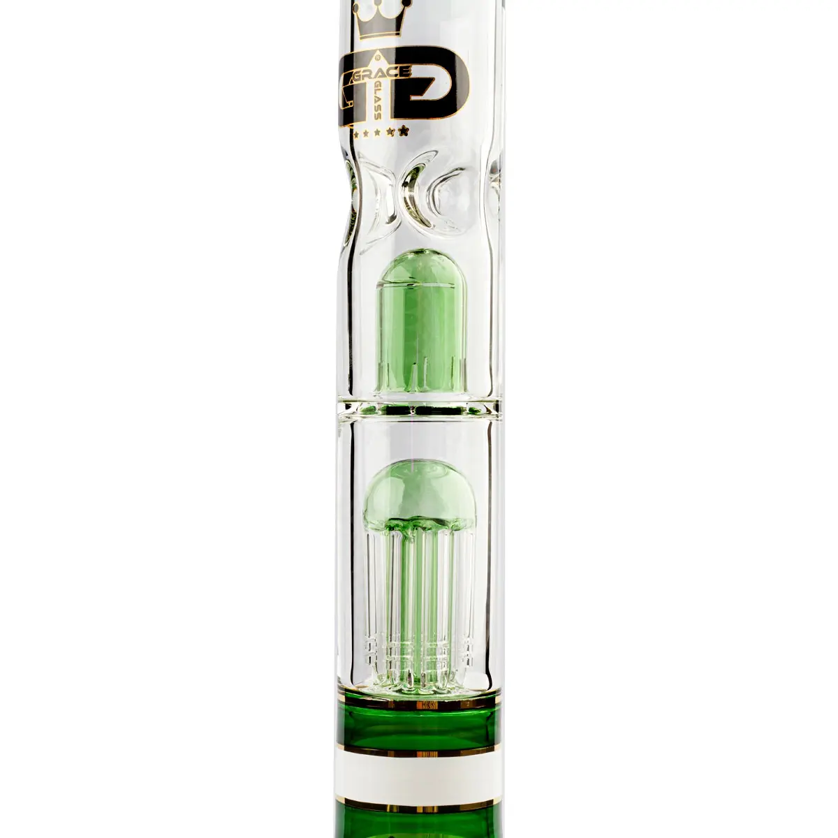 Grace Glass 'Golden Line Green Beaker' 46cm