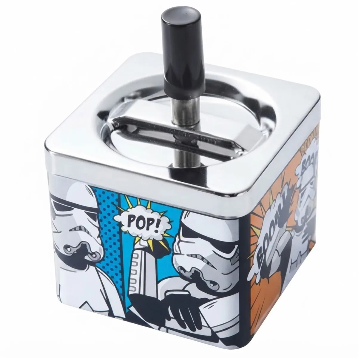 Cendrier rotatif carré en métal Stormtrooper