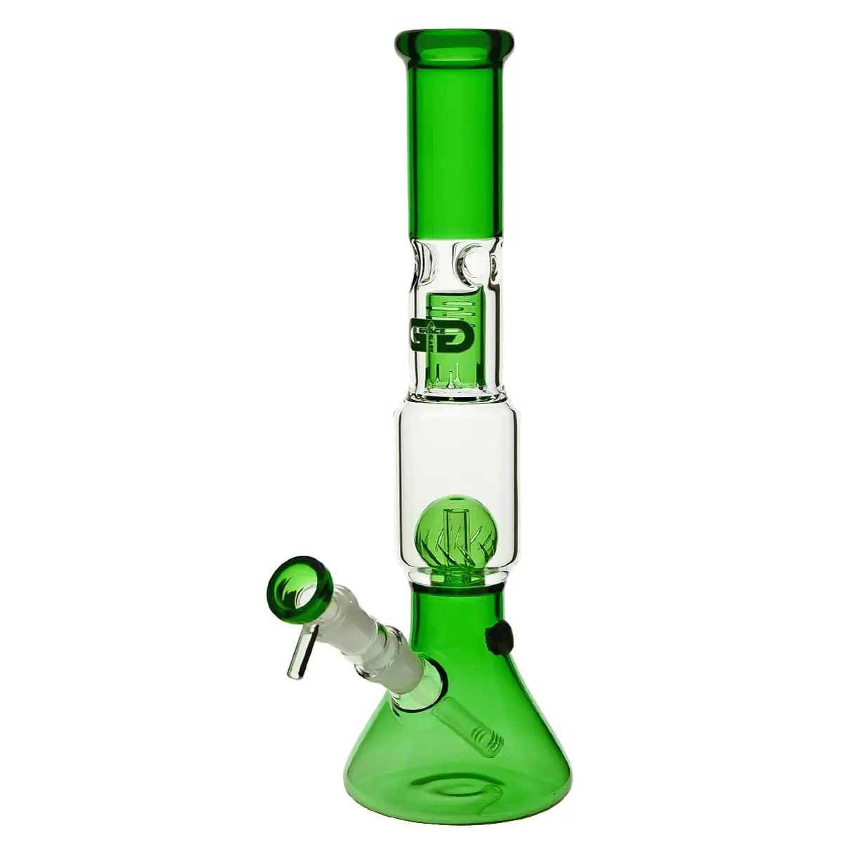 Grace Glass Bong en verre "Rounded Green Ramona" 35 cm