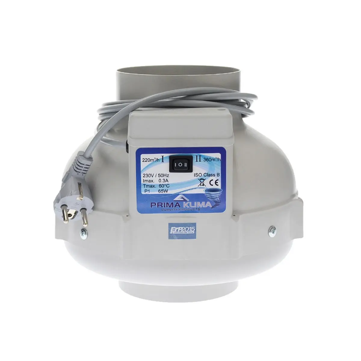 PrimaKlima kit d'air: ventilateur 2 vitesses + filtre