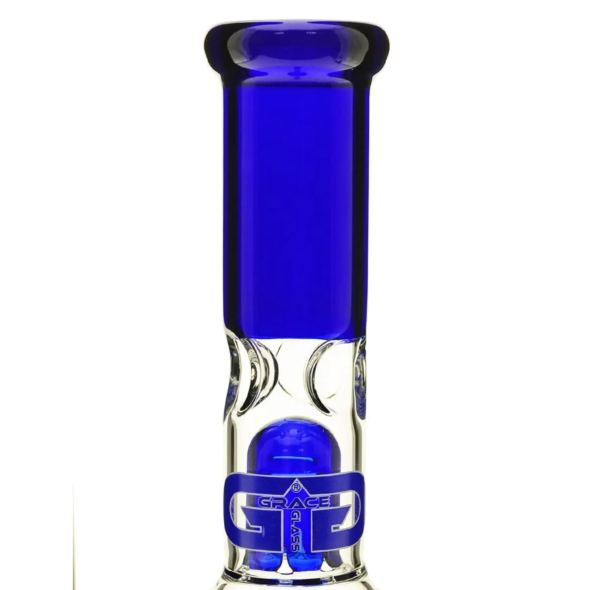 Grace Glass Bong en verre "Straight Blue Samantha" 39cm