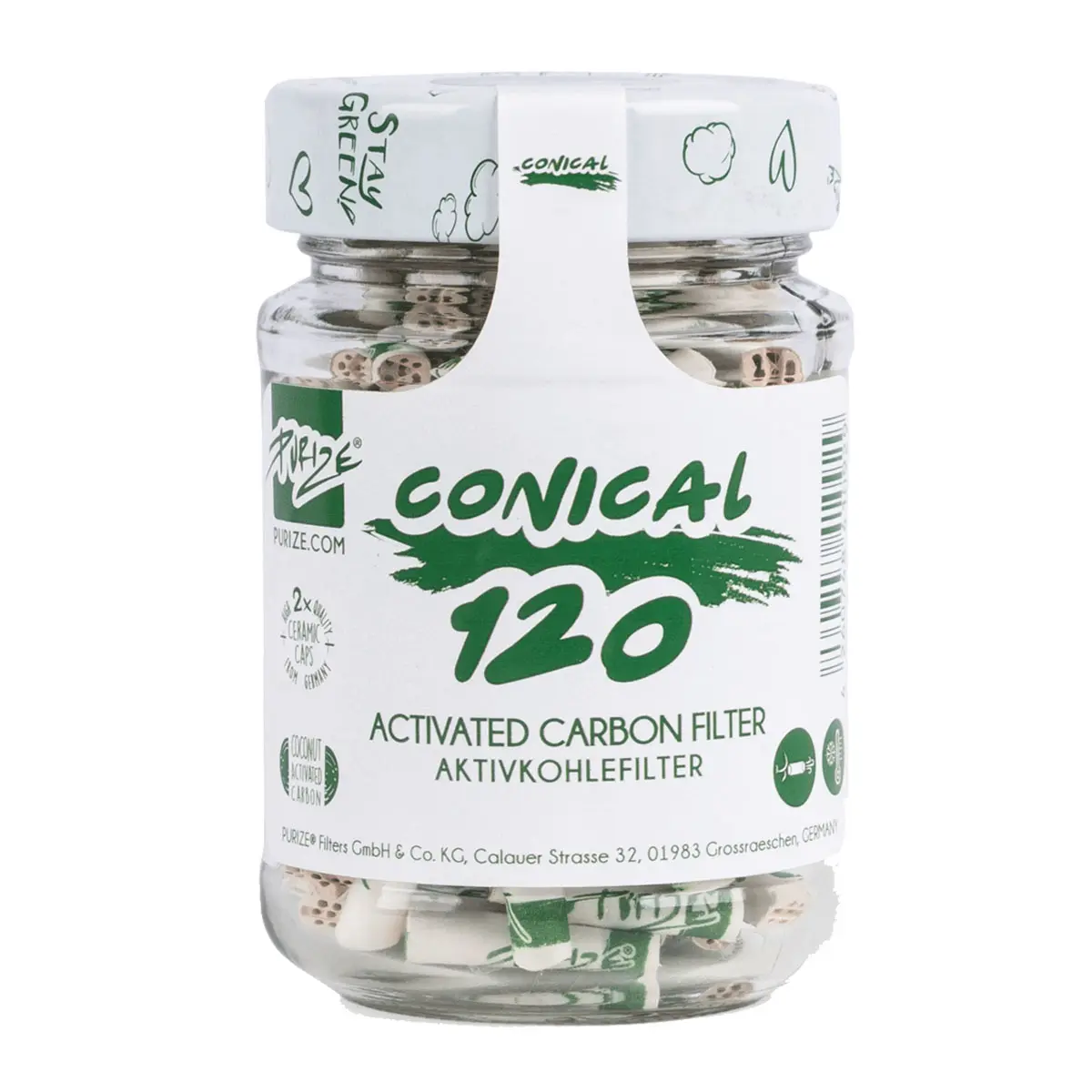 Filtre à charbon actif PURIZE® Conical XTRA Slim Taille 120x