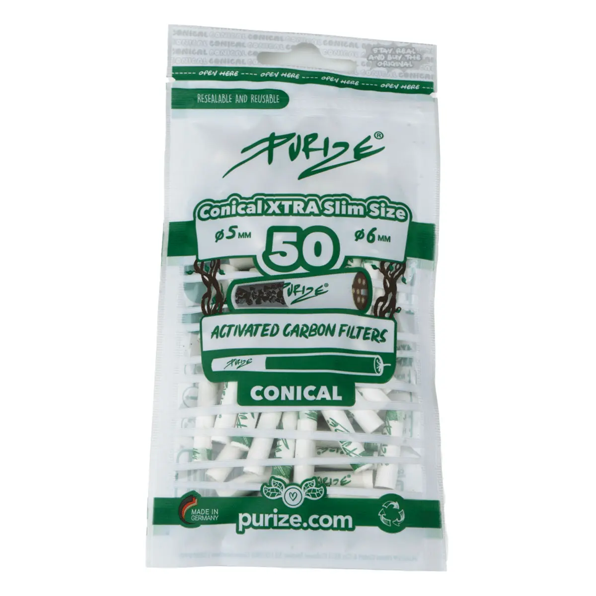 Filtre à charbon actif PURIZE® Conical XTRA Slim Size