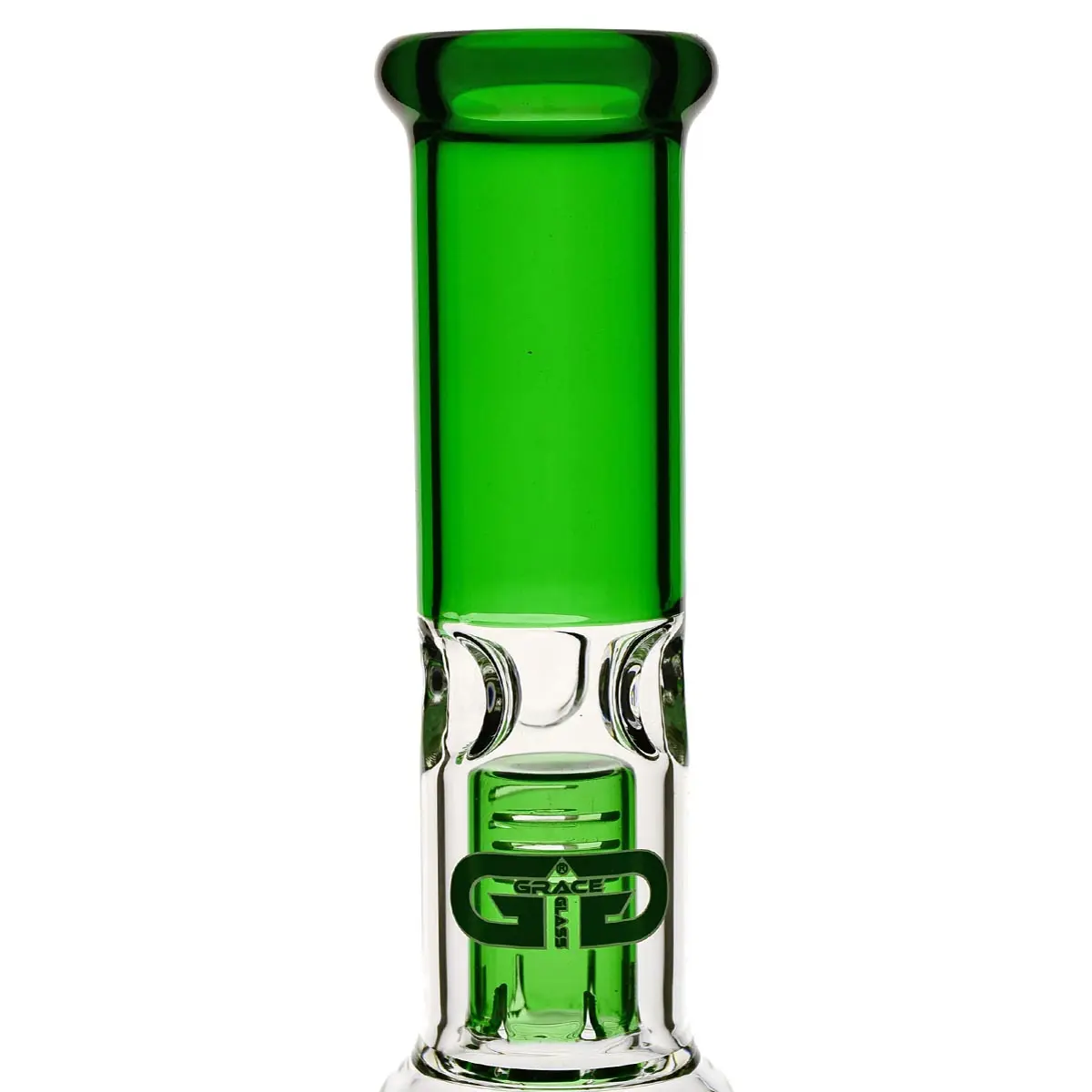 Grace Glass Bong en verre "Rounded Green Ramona" 35 cm
