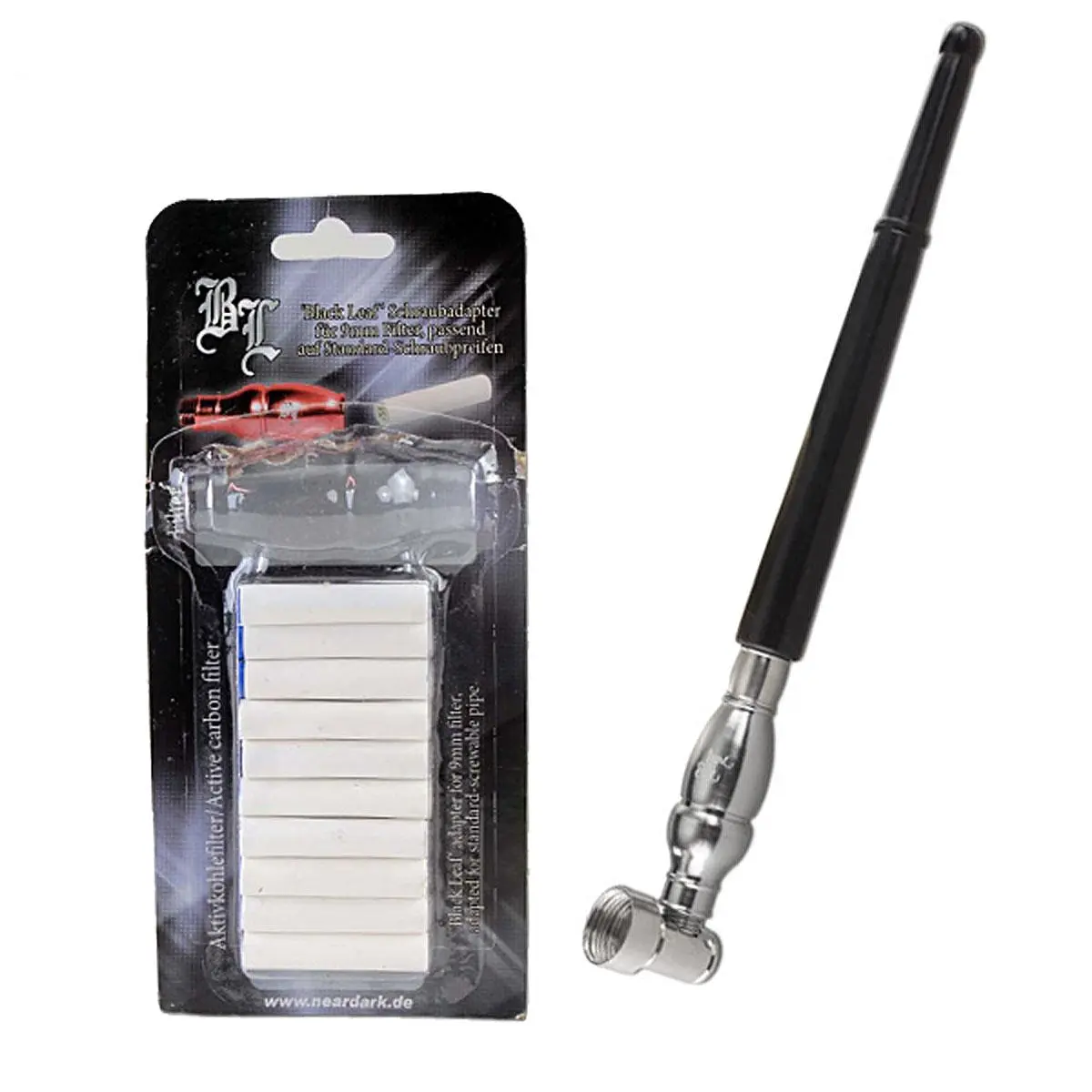 Pipe à vis Black Leaf avec 10 filtres à charbon actif