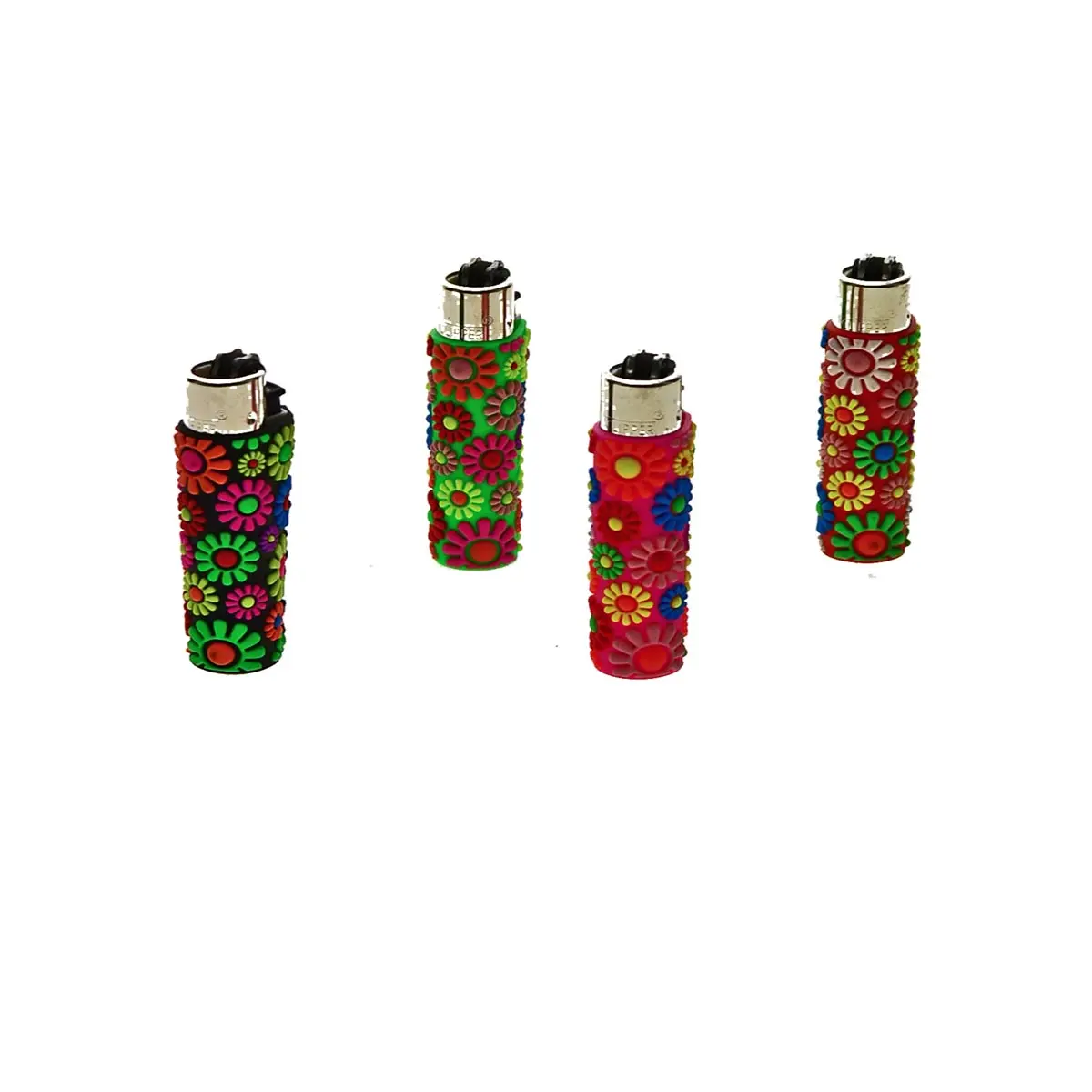 Briquet Clipper Mini avec étui en silicone - Hippie
