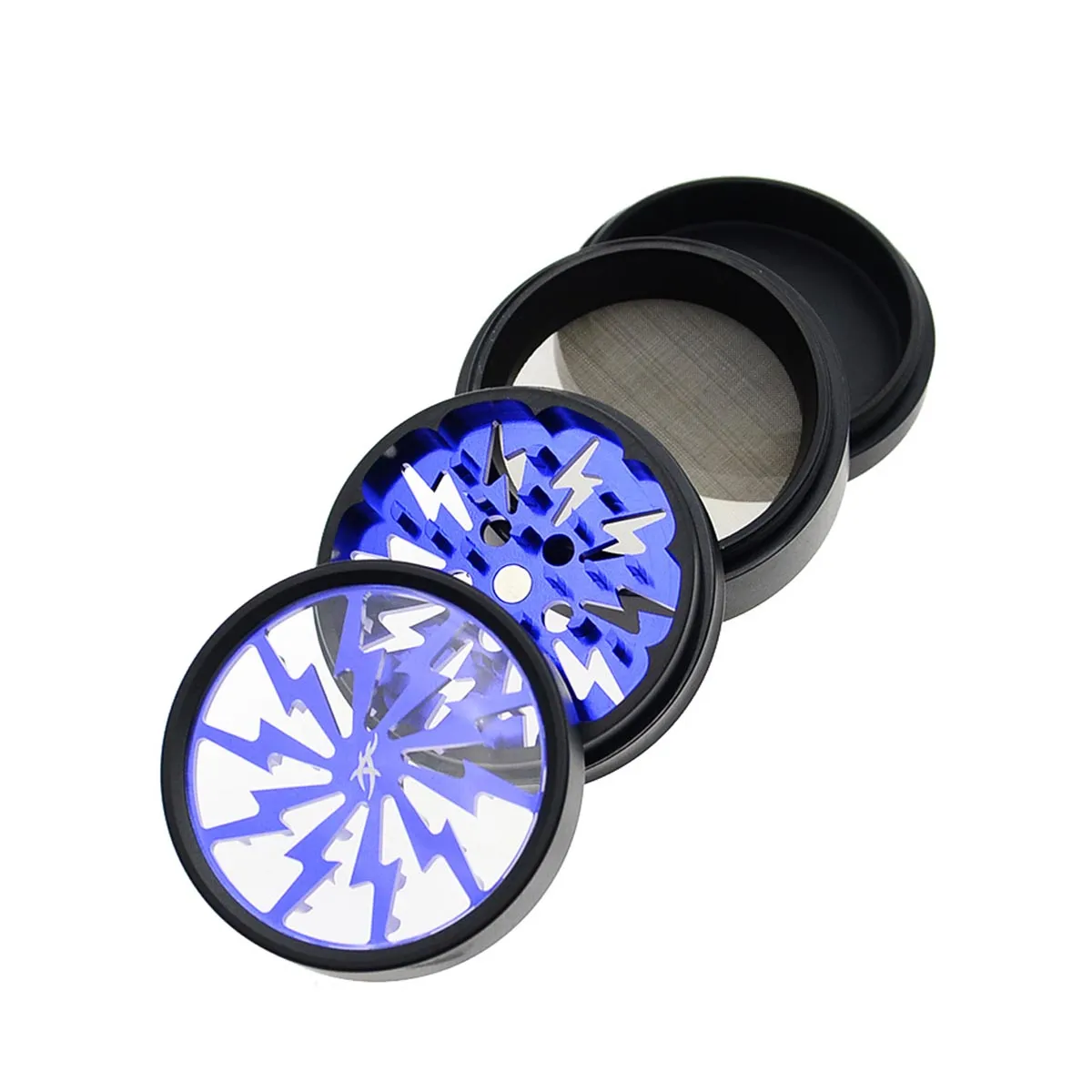 Thorinder Grinder avec fenêtre noir / bleu