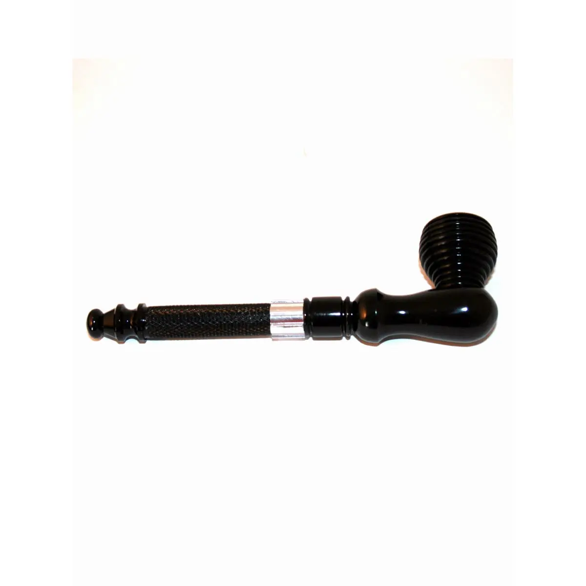 Pipe en alu anodisé avec sachet en velours - 12cm
