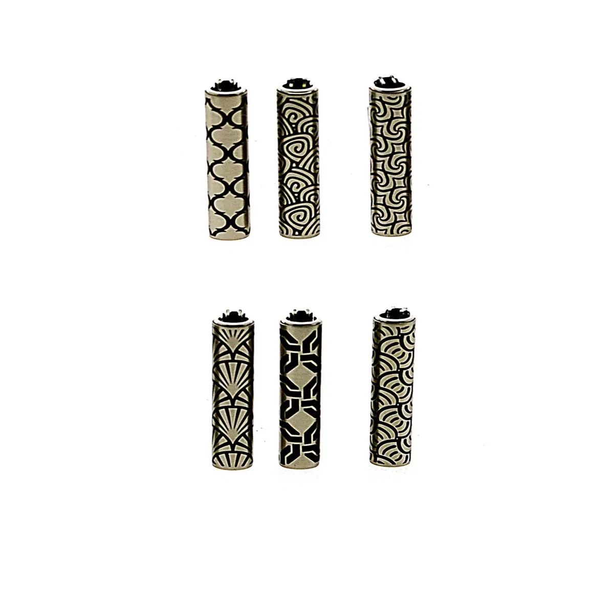 Briquet Clipper avec étui en Métal - Geometric