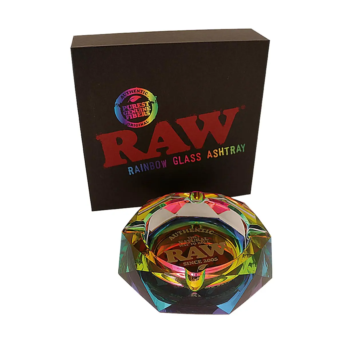 Cendrier de table RAW en verre 'Rainbow'