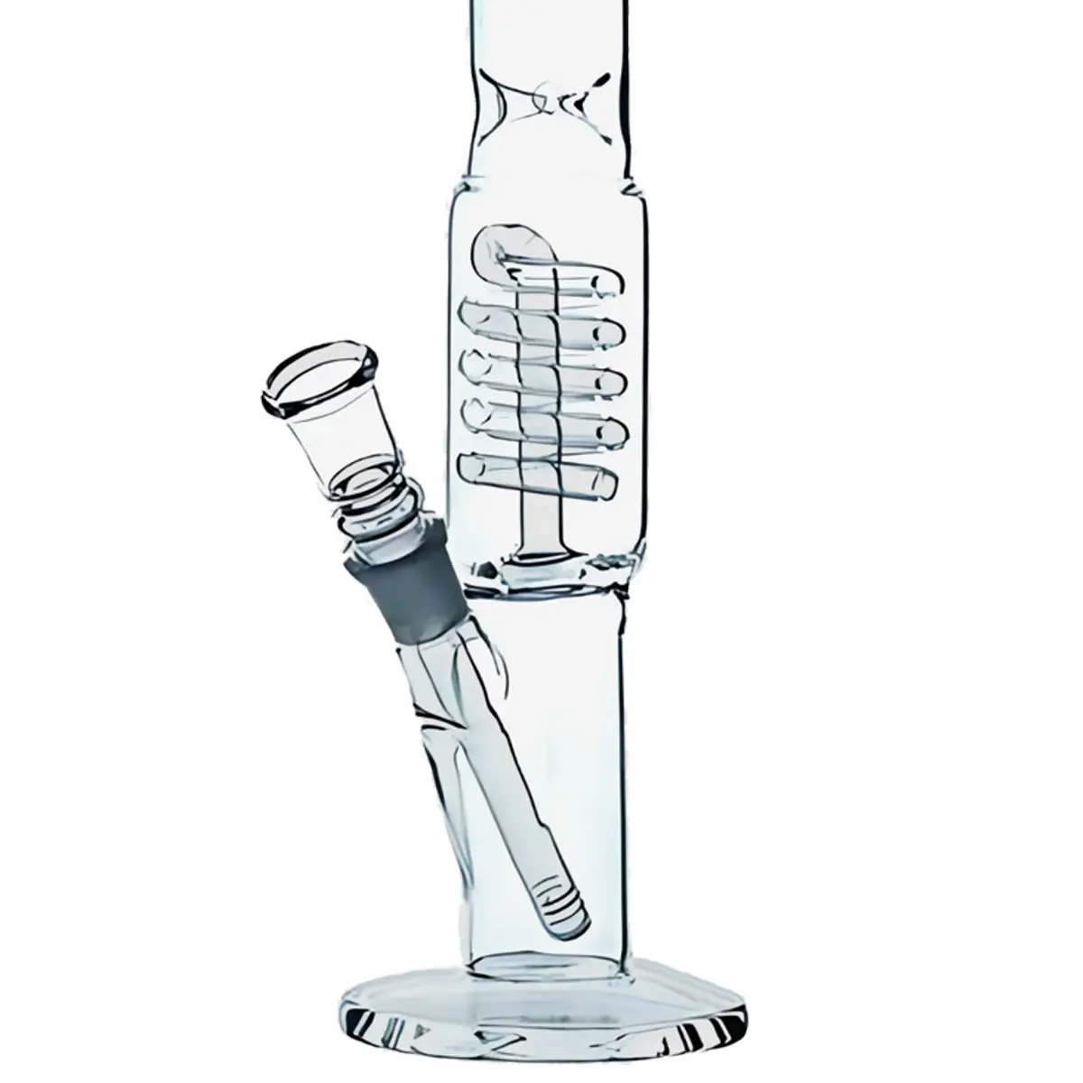 Bong à percolateur 'Feuille de cannabis' avec compartiment à glace 40 cm