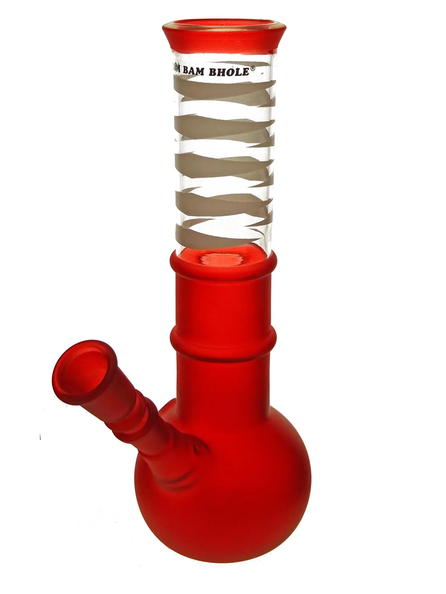 Bong en verre sablé 24cm 14,5mm Rouge