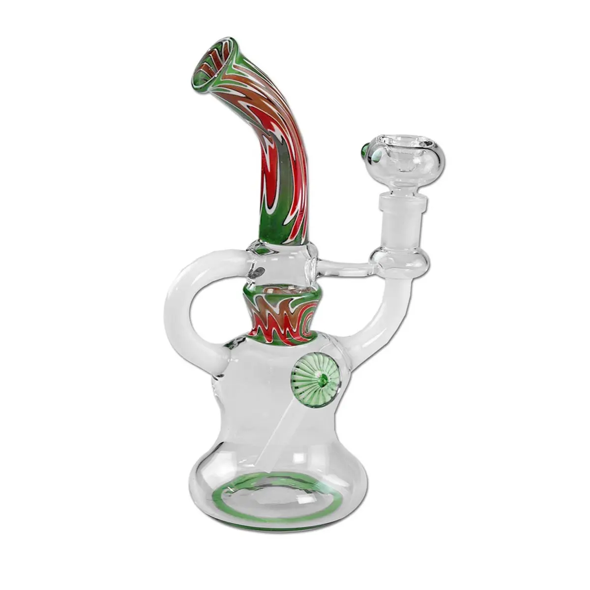 Recycler Bong Art en verre vert