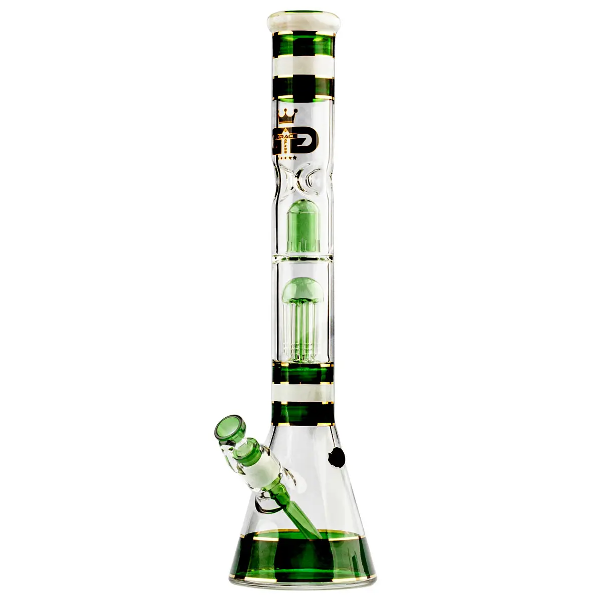 Grace Glass 'Golden Line Green Beaker' 46cm