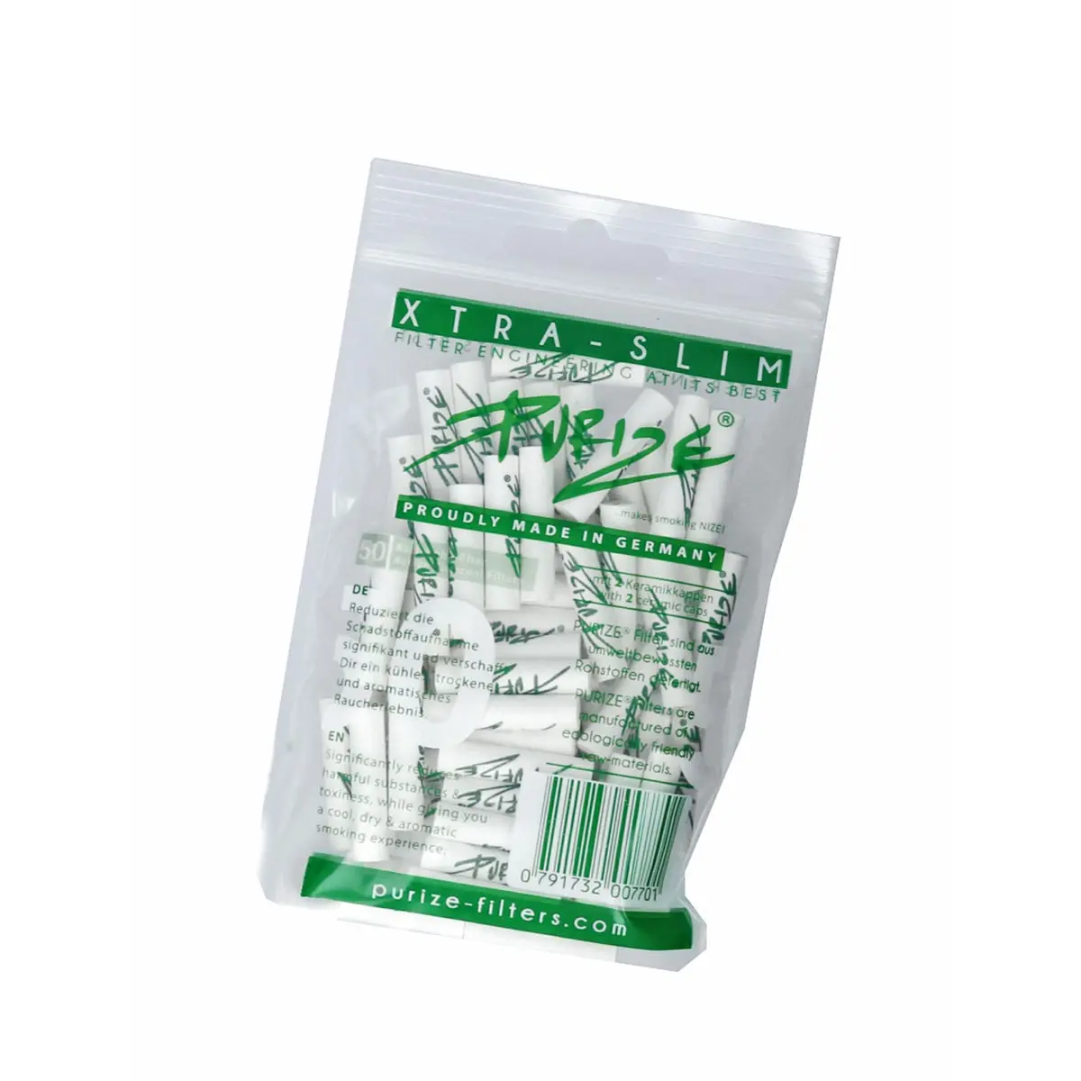 Filtre à charbon actif PURIZE® - XTRA Slim Size Blanc 50x