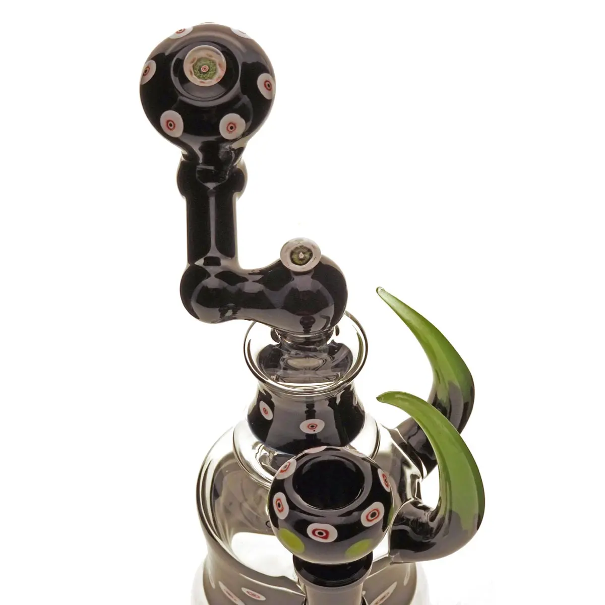 Pipe en verre 'Black Leaf' Horny 14,5 mm