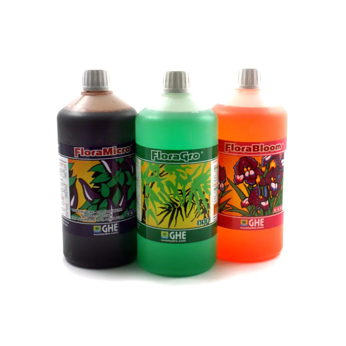 GHE Flora kit, 3 x 1 litre (eau douce)
