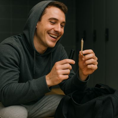 Sportler mit Sportzigarette