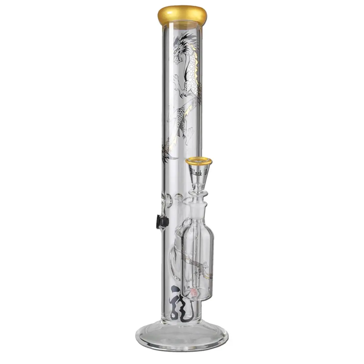 Black Leaf Bong GTI Golden Dragon droit ICE