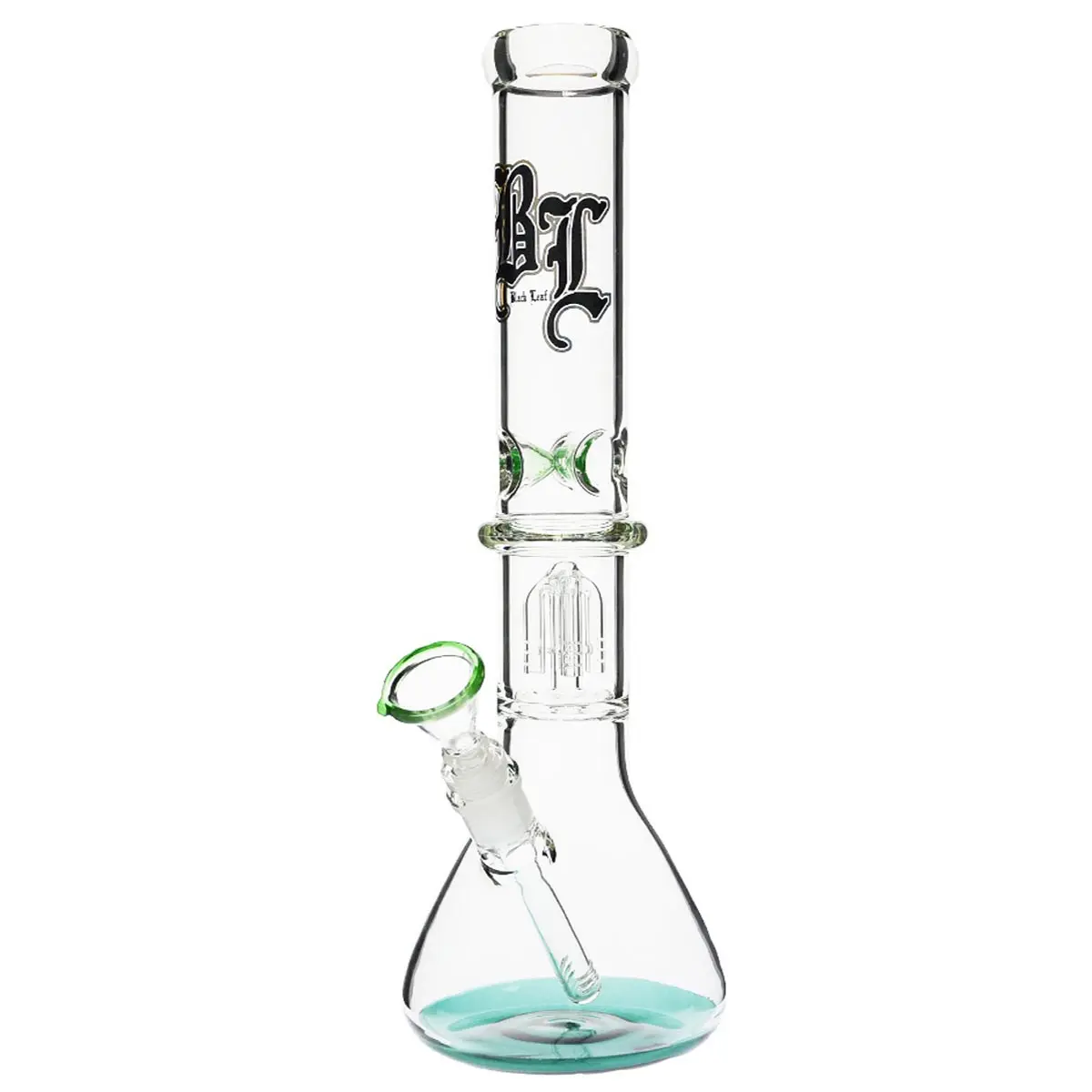 Black Leaf bong en verre multicolor avec perc 4 bras