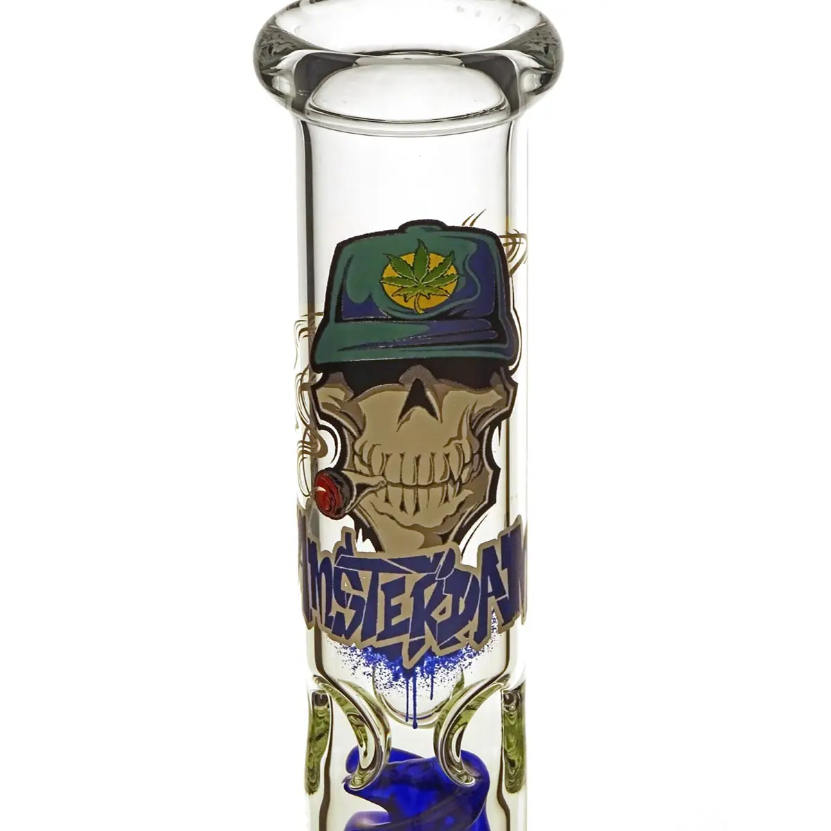Bong Amsterdam Straight Skull 18.8 42cm bleu
