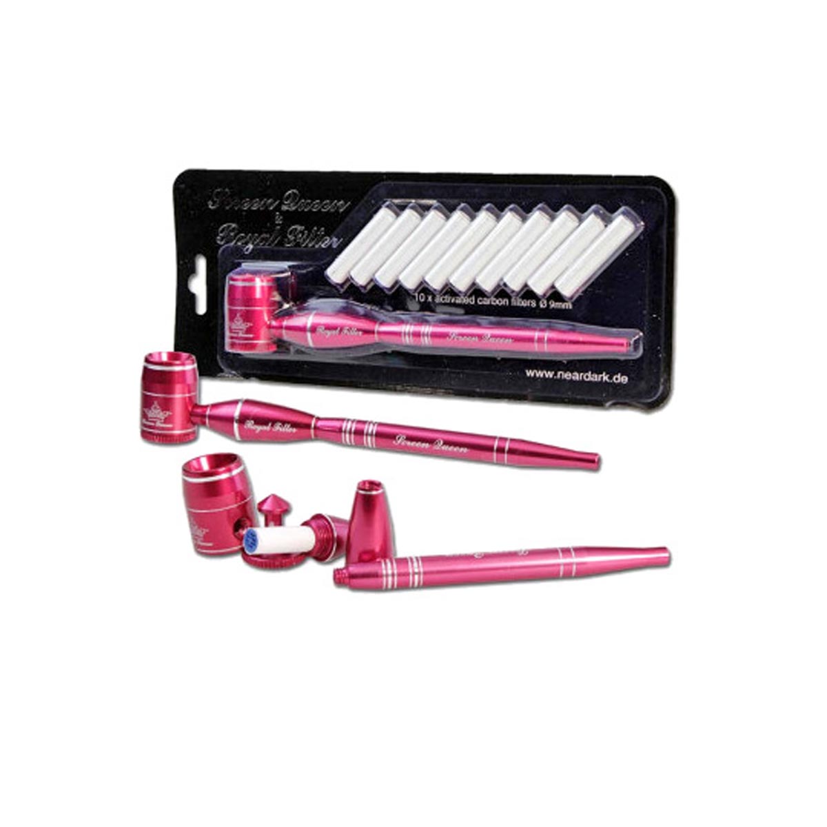 Pipe 'Screen Queen' avec adaptateur 'Royal Filter' rouge