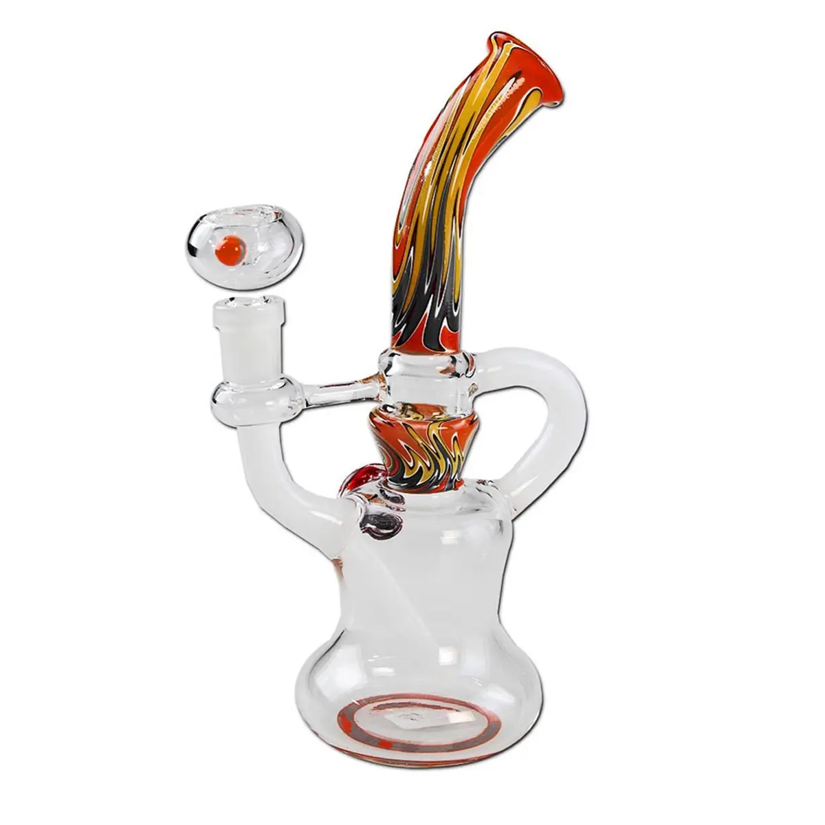 Recycler Bong Art en verre orange