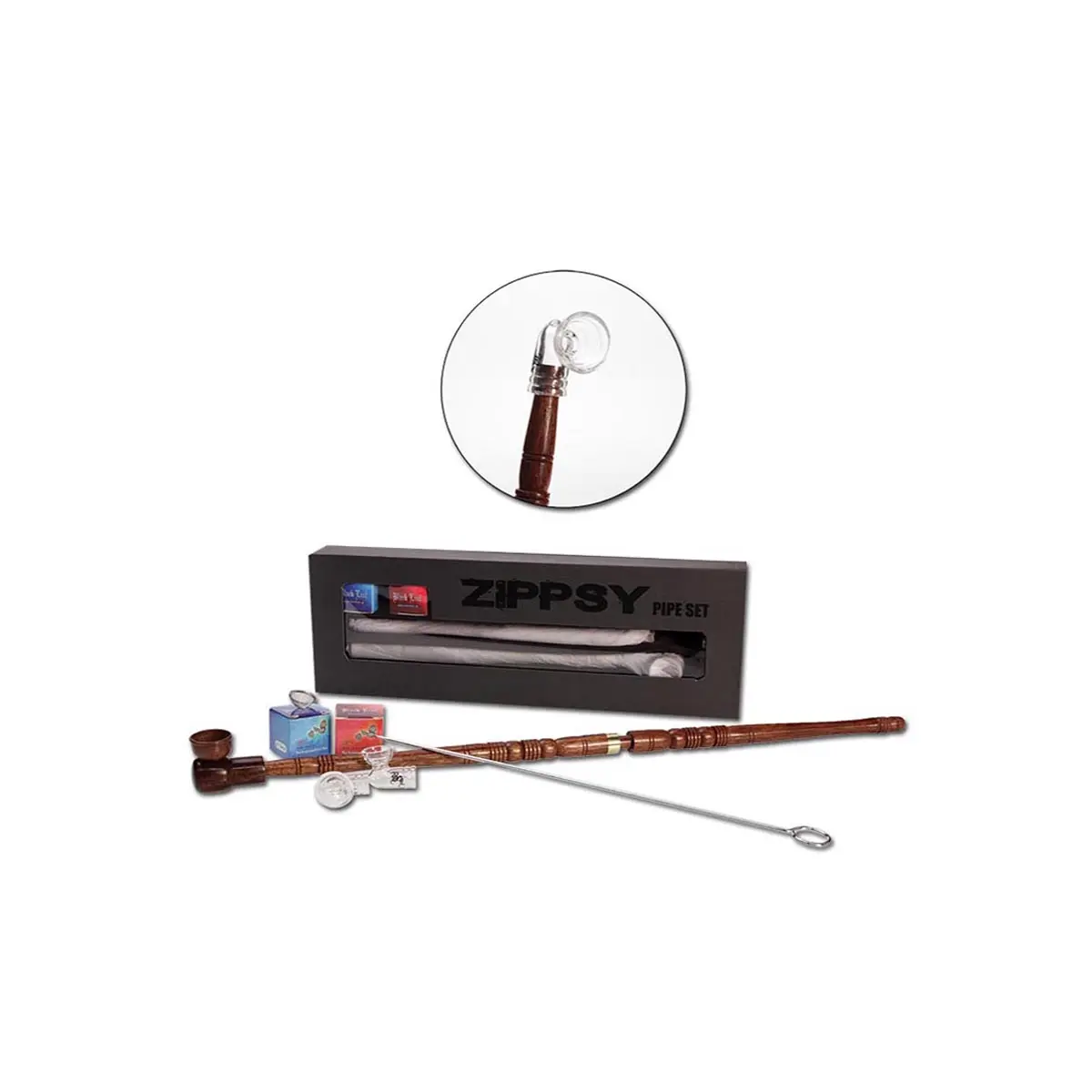 Ensemble de pipe 'Zippsy' en verre 41cm