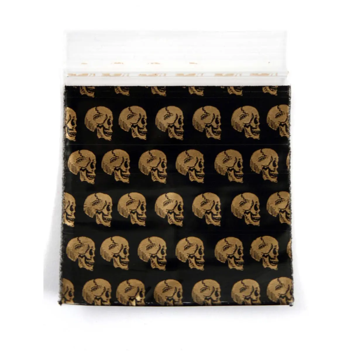 Sachets Zip "Skull doré" 50 x 50 mm 100 pcs