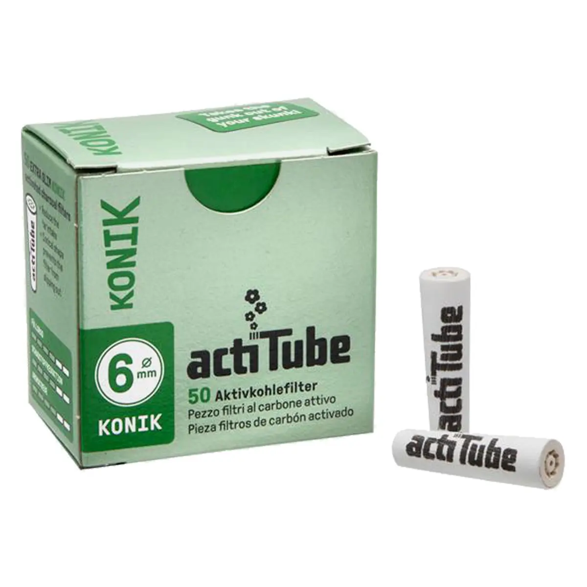 actiTube KONIK Extra Slim Filtre à charbon actif 50x
