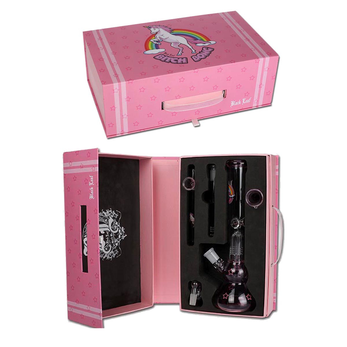 Bong en boîte 'Bitch Bong' de Black Leaf avec pré-refroidisseur