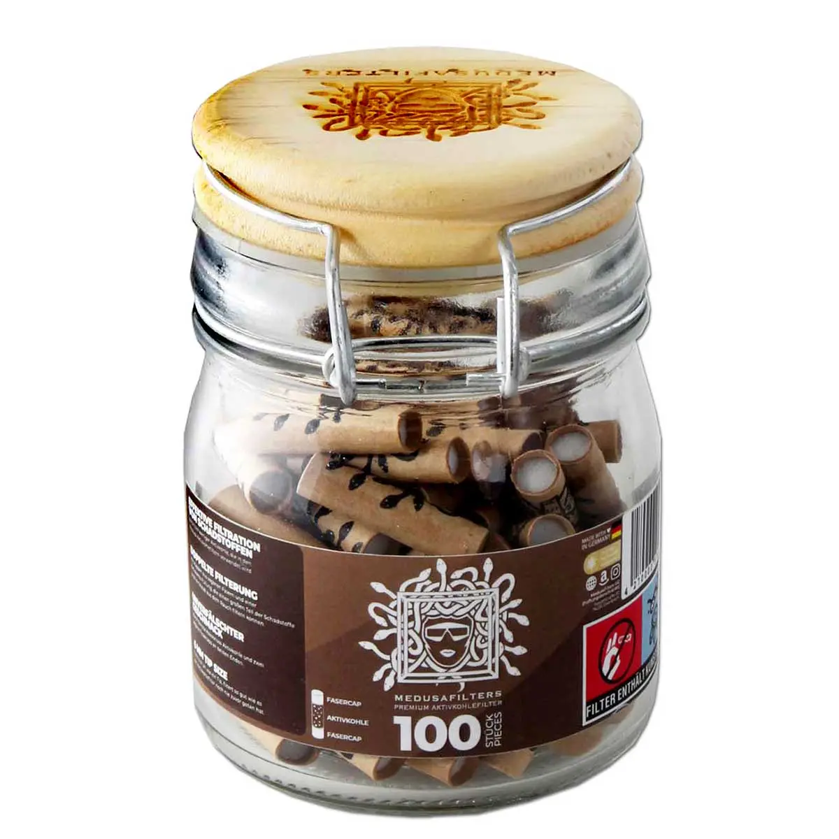 Medusa Filters Filtres à Charbon Actif 6mm 100 Unités Organic