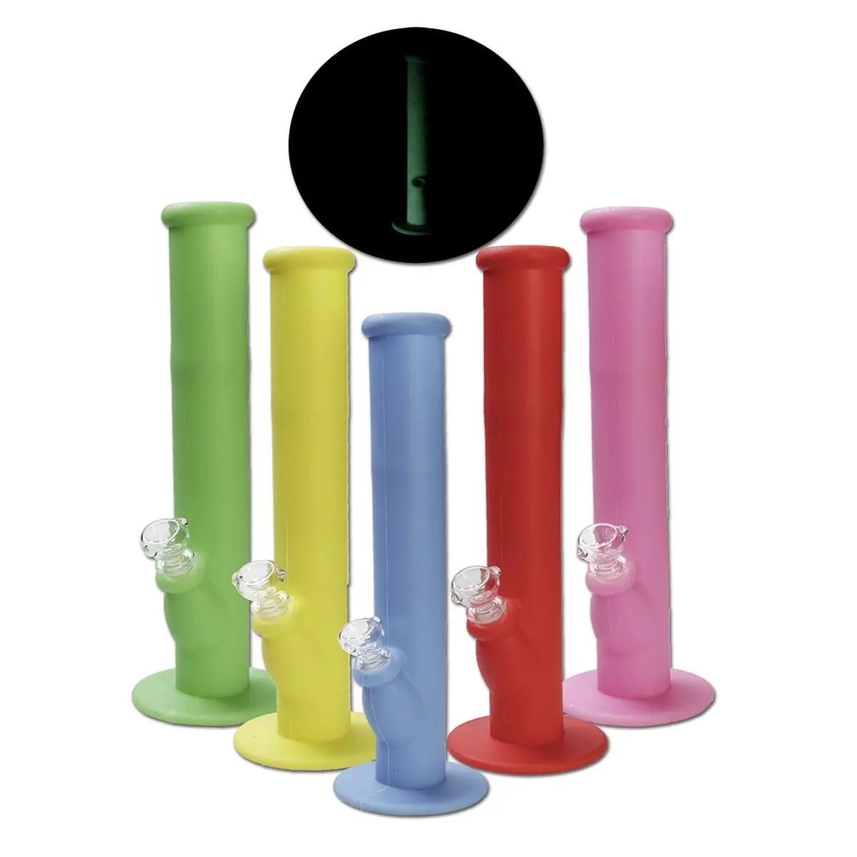 Bong en silicone 'Glow' avec douille en verre ICE