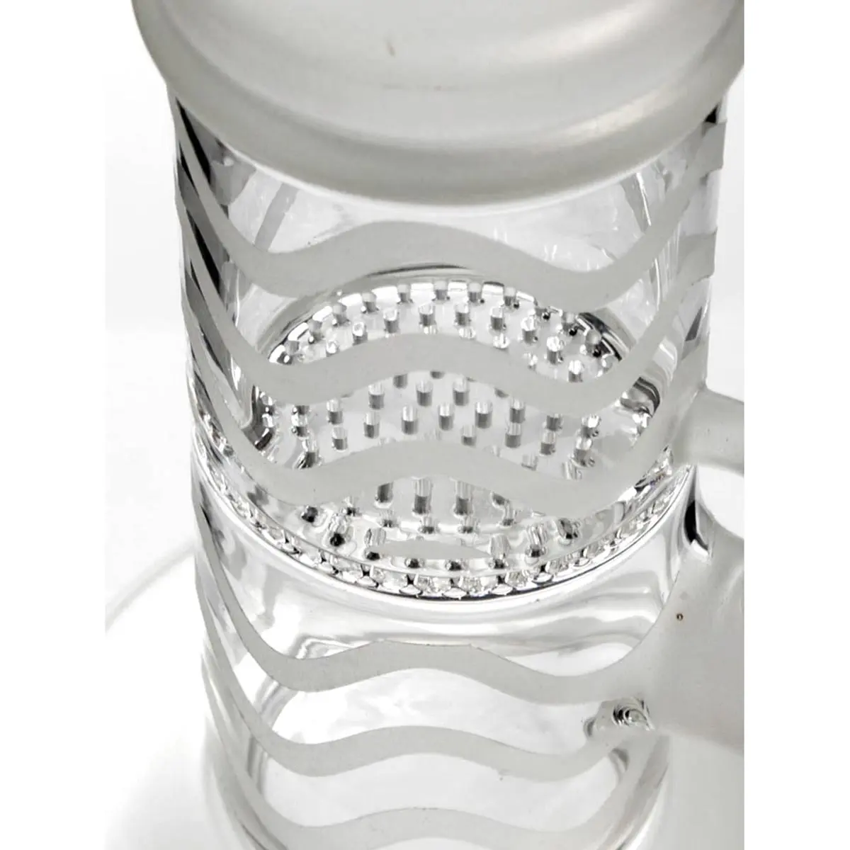 Glow in Dark Bong en verre glace / Honeycomb 14,5 rose