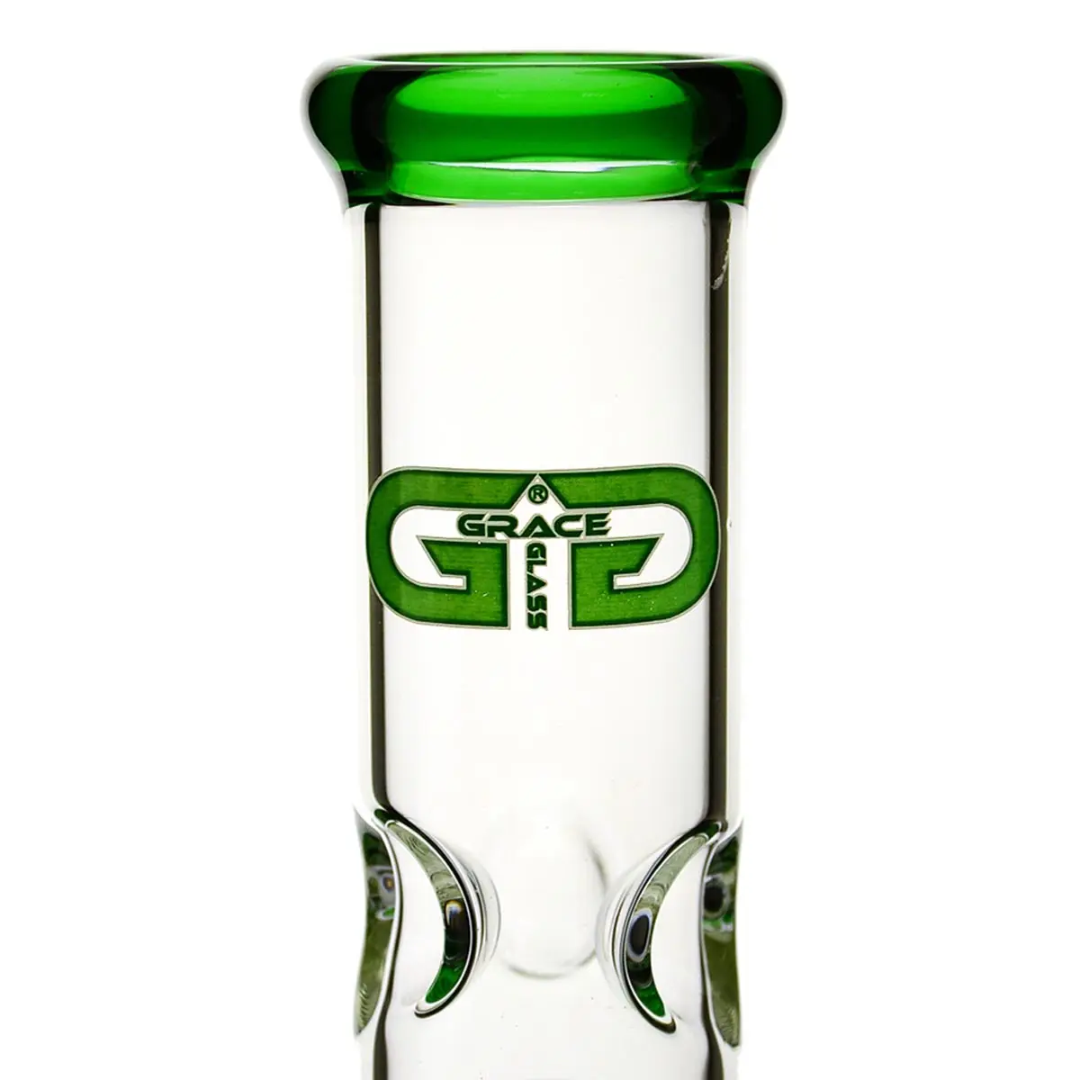 Grace Glass bang en verre "Prurient Green Penny" 35cm