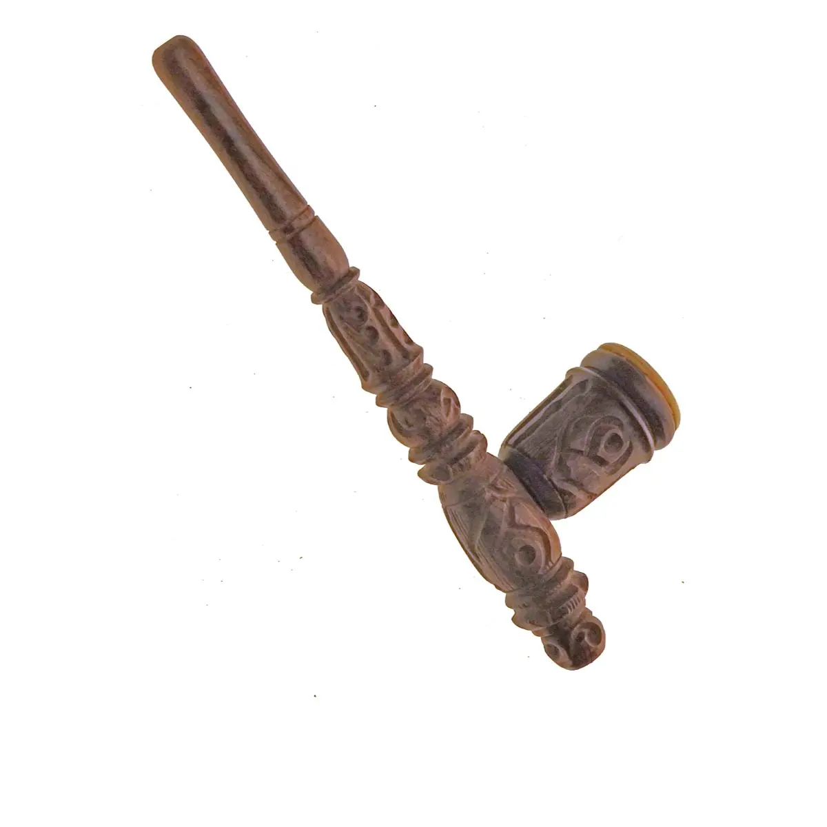 Pipe en bois avec insert en pierre ollaire 16,5cm