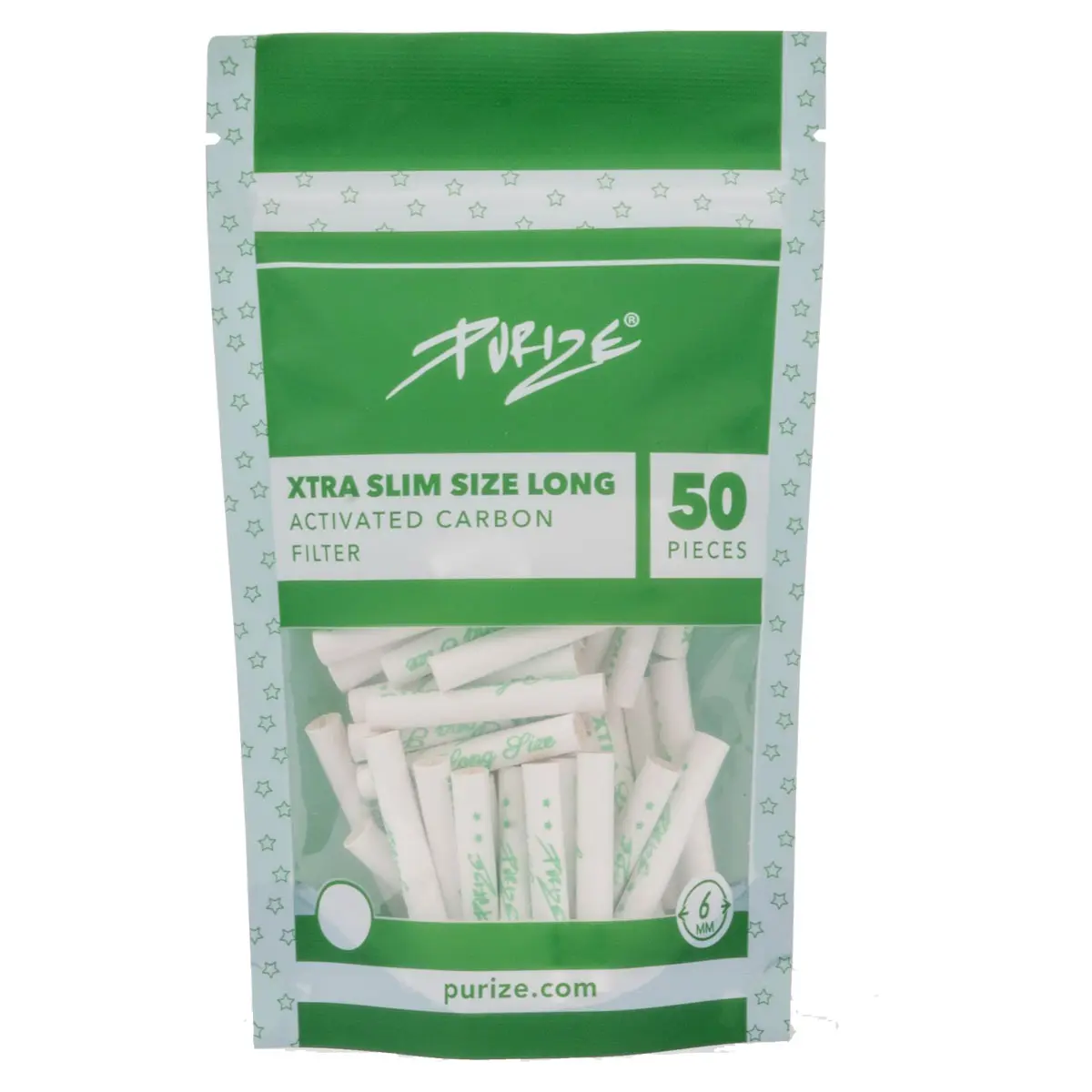 PURIZE® XTRA Long Size filtre à charbon actif 6mm - 50x